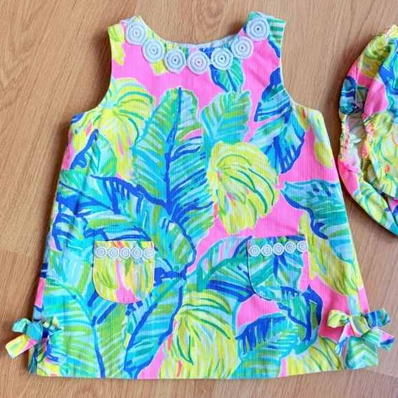 EUC Basically Brand New Lilly Pulitzer Baby Girl Dress + Bloomers-Banana Leaf - Picture 3 of 7